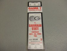 Savannah State Tigers vs Georgia Bulldogs (12-28-2004) Basketball Ticket Stub 