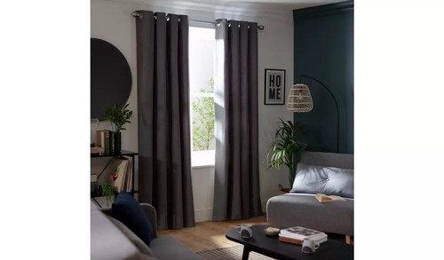 Cortinas térmicas con ojales cepilladas Habitat - Carbón 168 x 229 Cm - Imagen 7 de 8