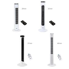 GEEPAS Tower Fan Oscillating Air Cooling 3 Speed Quiet Slim Fan Remote Control