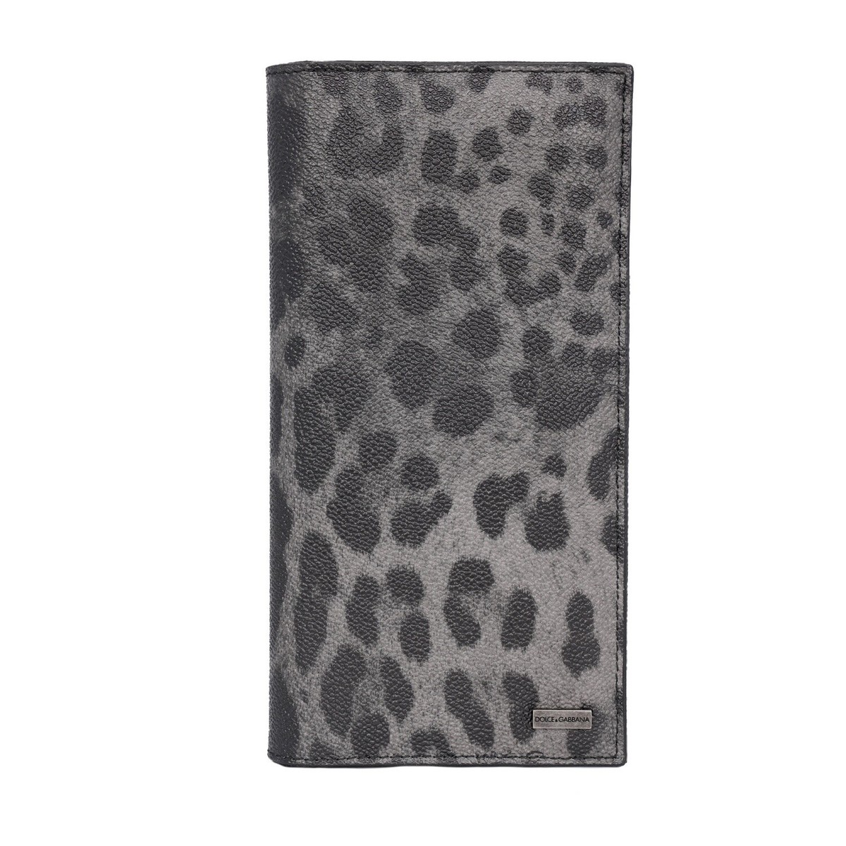 DOLCE & GABBANA DG Logo Leopard Large Leather Wallet Card Pocket