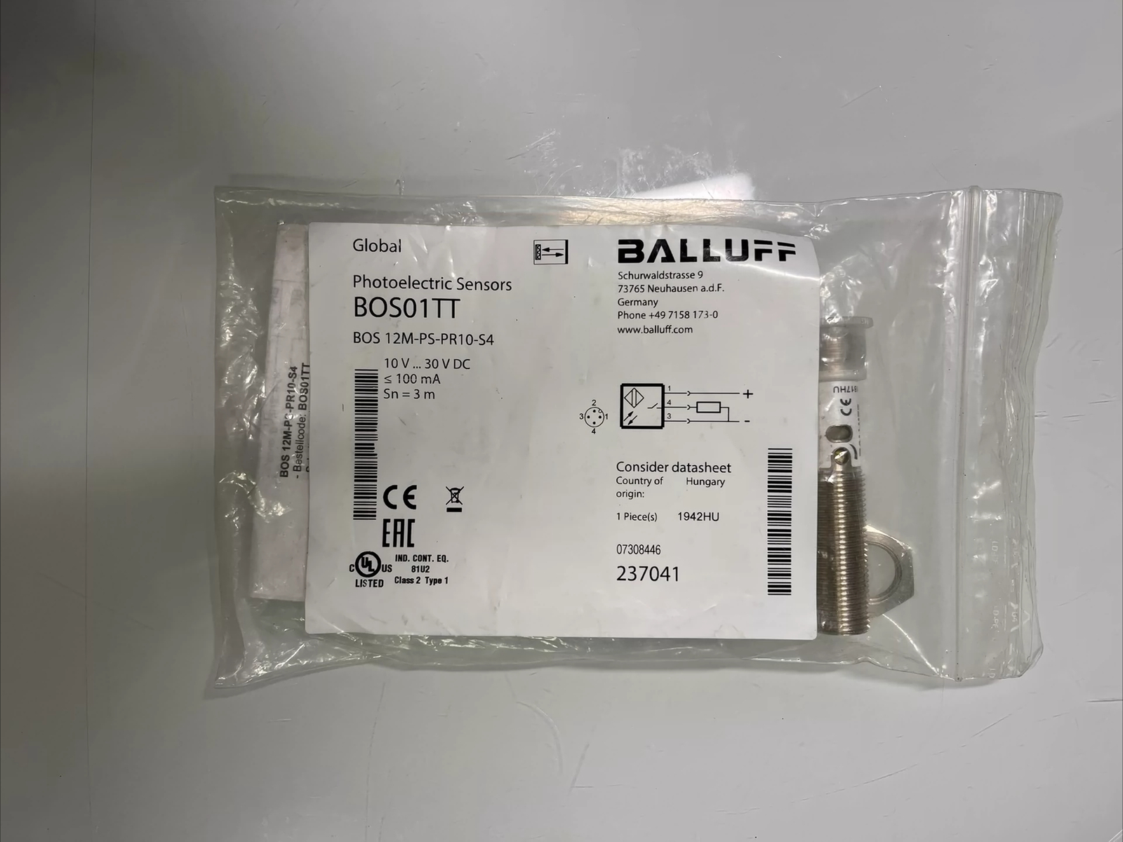1pcs BALLUFF BOS01TT BOS 12M-PS-PR10-S4 Photoelectric Sensor