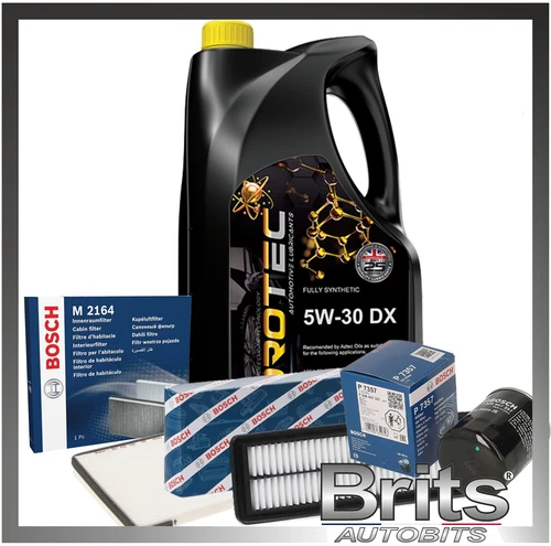 SERVICE KIT for Hyundai i10 1.2 (2013-2021) Bosch Cabin Oil Air Filters & 5L Oil