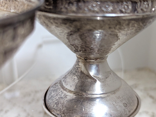 12 Sterling Silver Sherbet/Ice Cream/Dessert Cup Holder 8 Glass Dish Inserts vtg - Picture 7 of 10