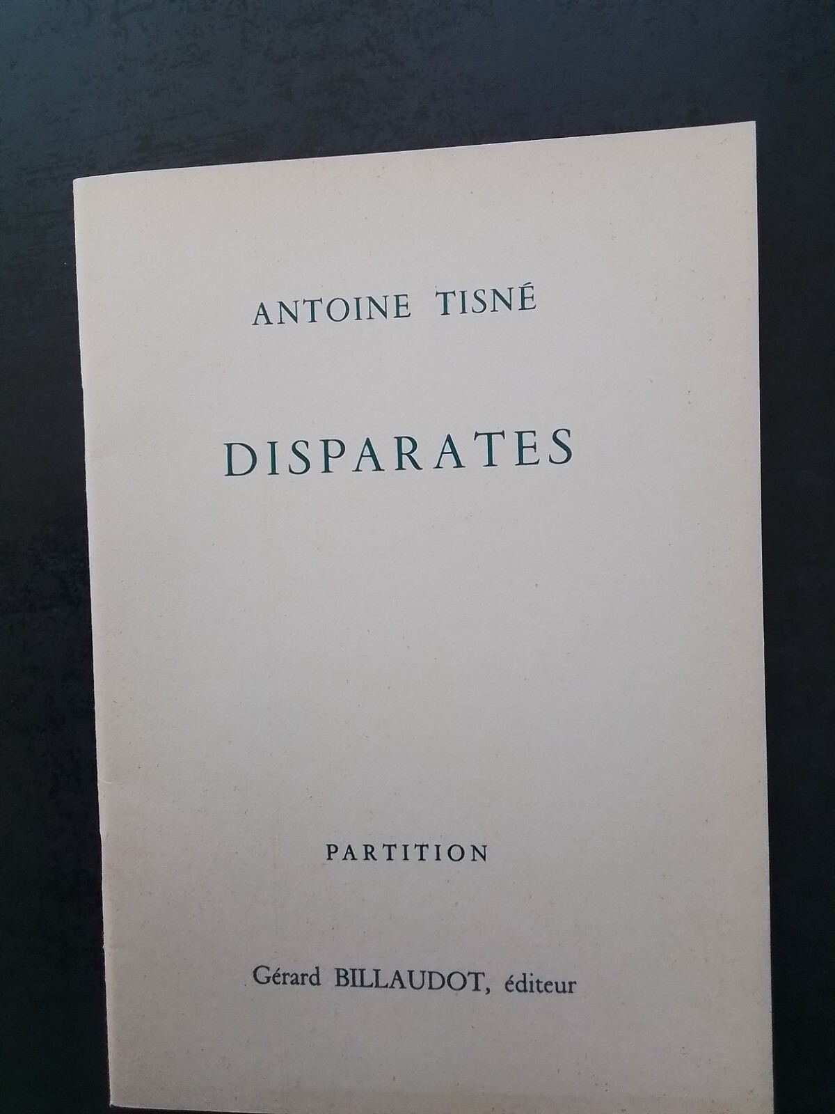 Partition Disparates Antoine Tisné pour quintette à vent gravure haute définition