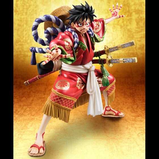One Piece Portrait.Of.Pirates KABUKI EDITION Luffy Figure First