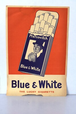 Vintage Marcovitch Blau & Weiß Werbung Druck Poster Anzeige Leaflet