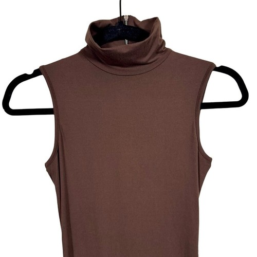NWT Bumpsuit Stevie Maternity Unitard Turtleneck Sleeveless Jumpsuit Brown XS - 第 4/9 張圖片