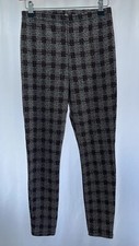 Tu Women's Black Red Check Pattern Leggings Size 8 L27