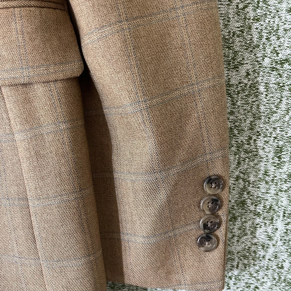 Austin Reed Sport Coat Mens 44L Wool Windowpane 3 Button Classic Union Made USA - Image 2 of 4