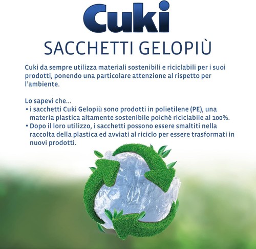 Cuki Gelopiù Sacchetti Freezer 7 Strati Grandissimi - 35 x 50 cm - 11 L - 40 Pz - Foto 6 di 6