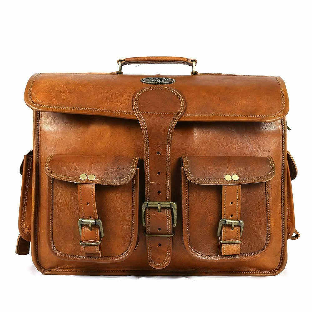 Bag Leather Men S Vintage Laptop Genuine Messenger Shoulder Brown Satchel New