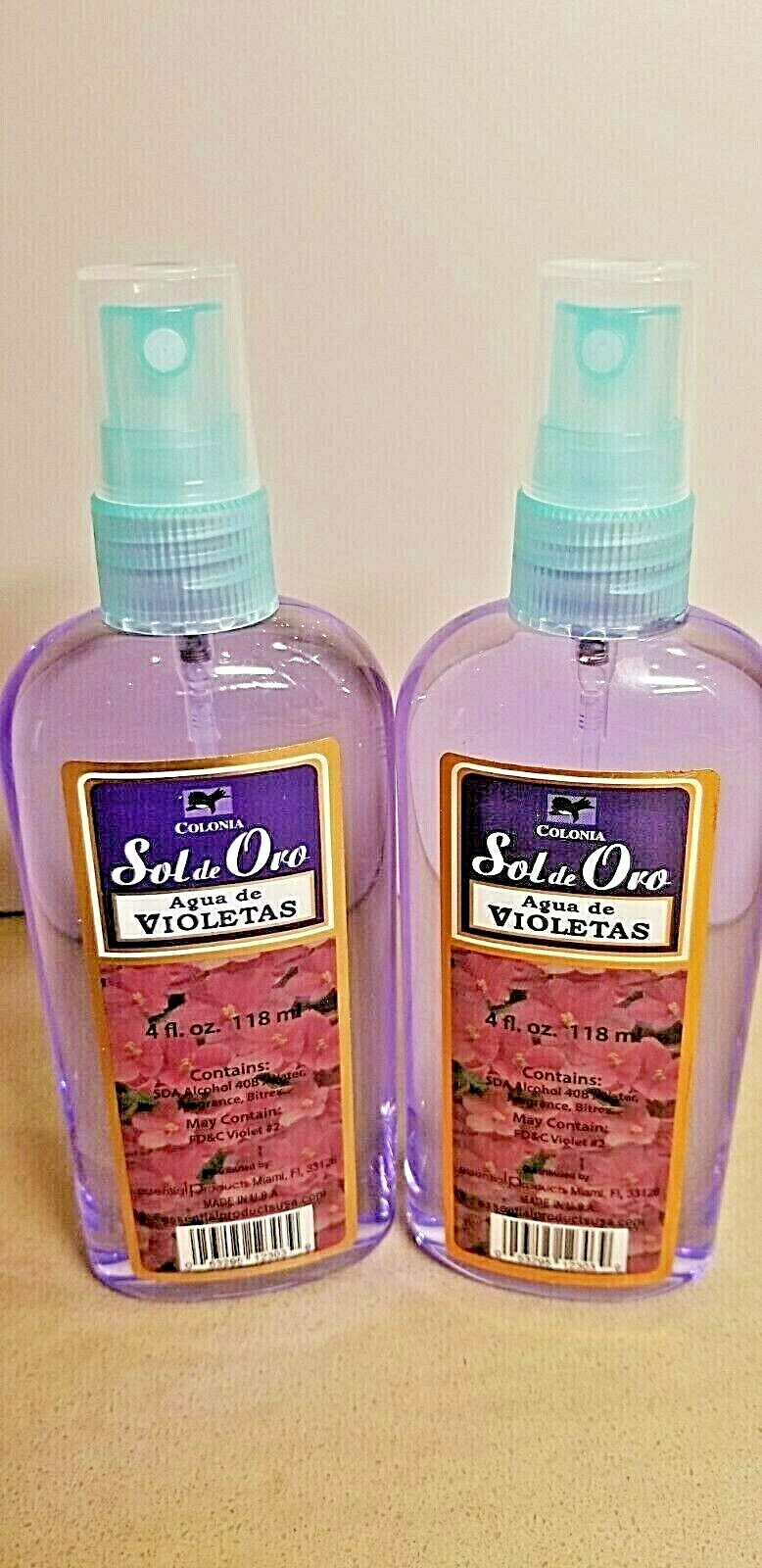 Sol De Oro Agua De Violetas – 32 Oz Duftwasser, Reisegröße, Veilchenduft
