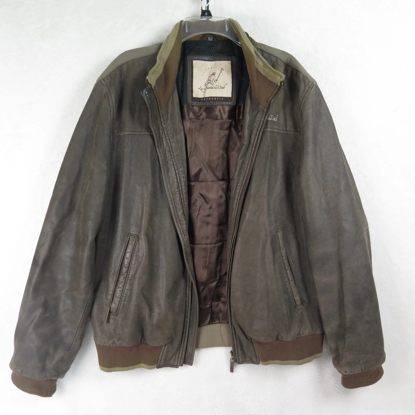 Argentine Leather Jacket Men's sz 52 (US 36) Brown Las Santas del Sur Soft Fine image 1