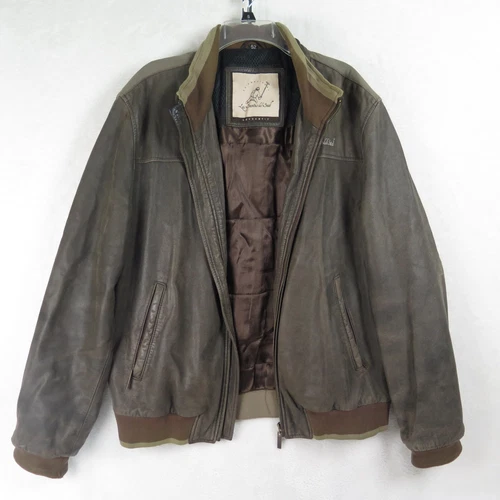 Argentine Leather Jacket Men's sz 52 (US 36) Brown Las Santas del Sur Soft Fine - product listing photo