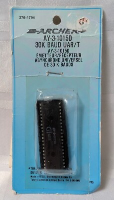 ARCHER AY-3-1015D 30K BAUD UAR/T MICROCHIP ELECTRONIC PART NEW OLD STOCK NOS NIP