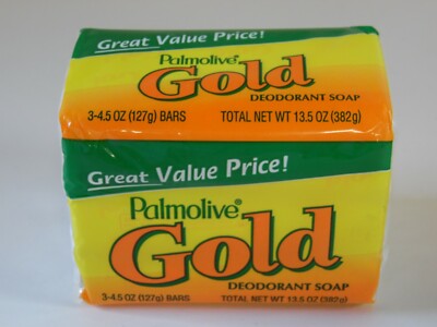 Palmolive Gold Deodorant Soap 3 Bars Made in USA Vintage Deadstock