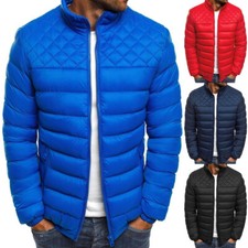 Men Hoodie Jacket Puffer Bubble Down Outwear Quilted Zip Padded Coat Winter Warm