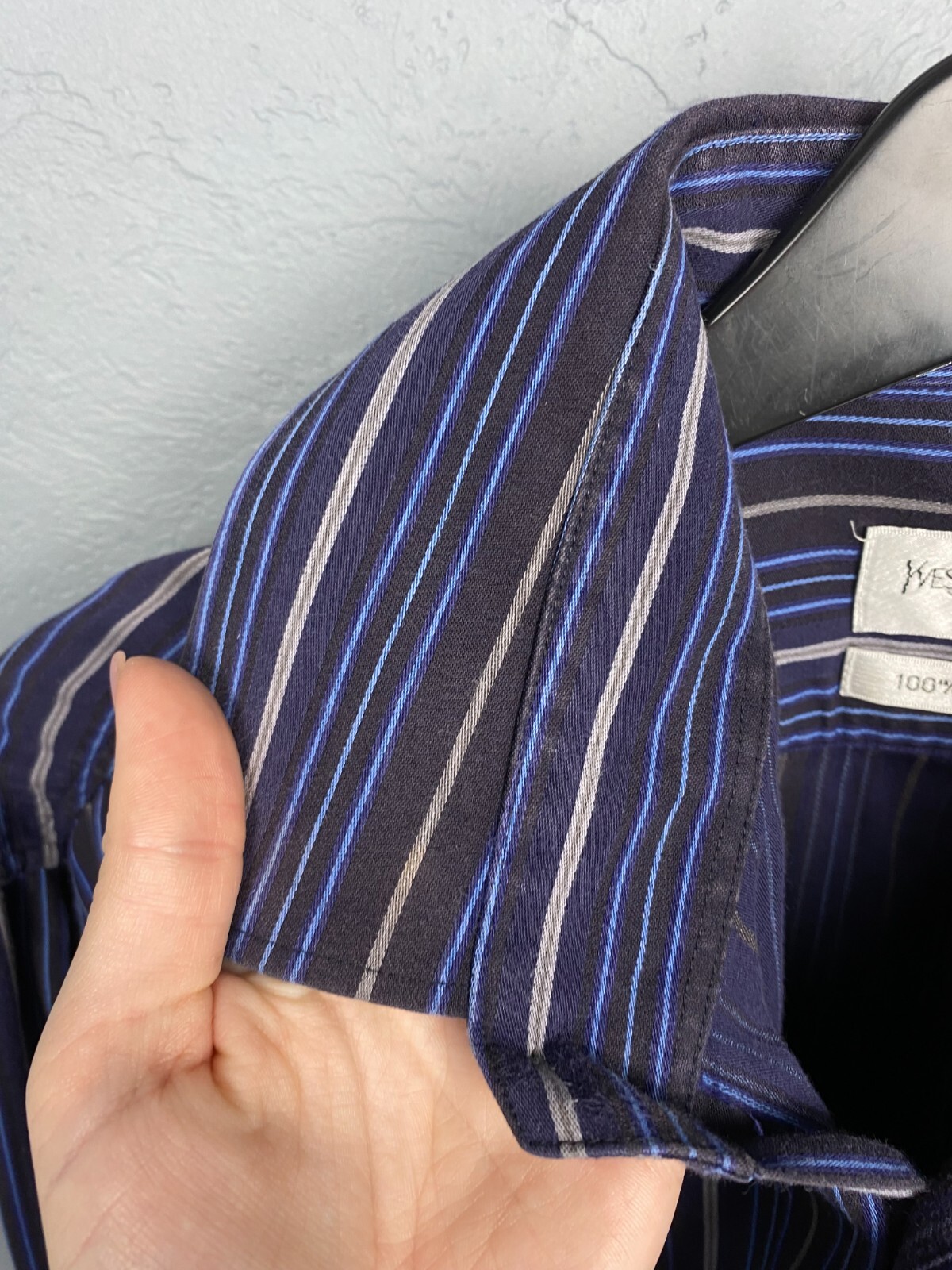 Camicia uomo Yves Saint Laurent YSL manica lunga a righe taglia L