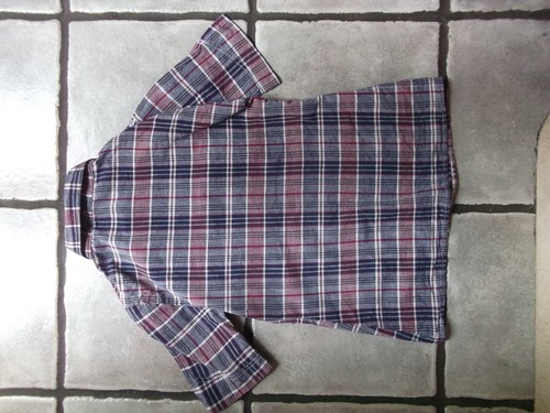 Shirt Checked Skinhead Vintage Womens 1970s Short Sleeved Ska Slim Fit 6 XS - Picture 7 of 12