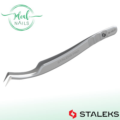 Wimpernverlängerungs-Pinzette STALEKS EXPERT TE-45/2, geriffelte Spitzen 40°