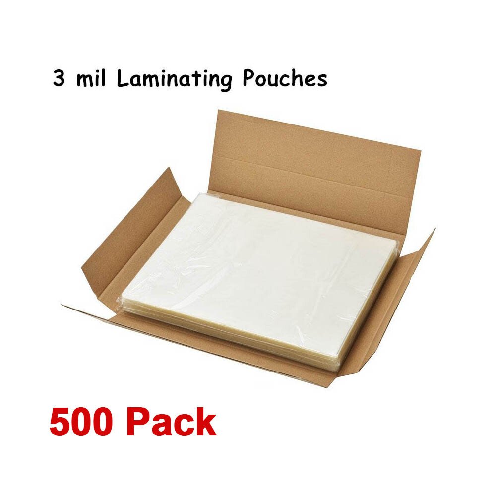 500 Pack Laminating Pouches 3 Mil Letter Size 9