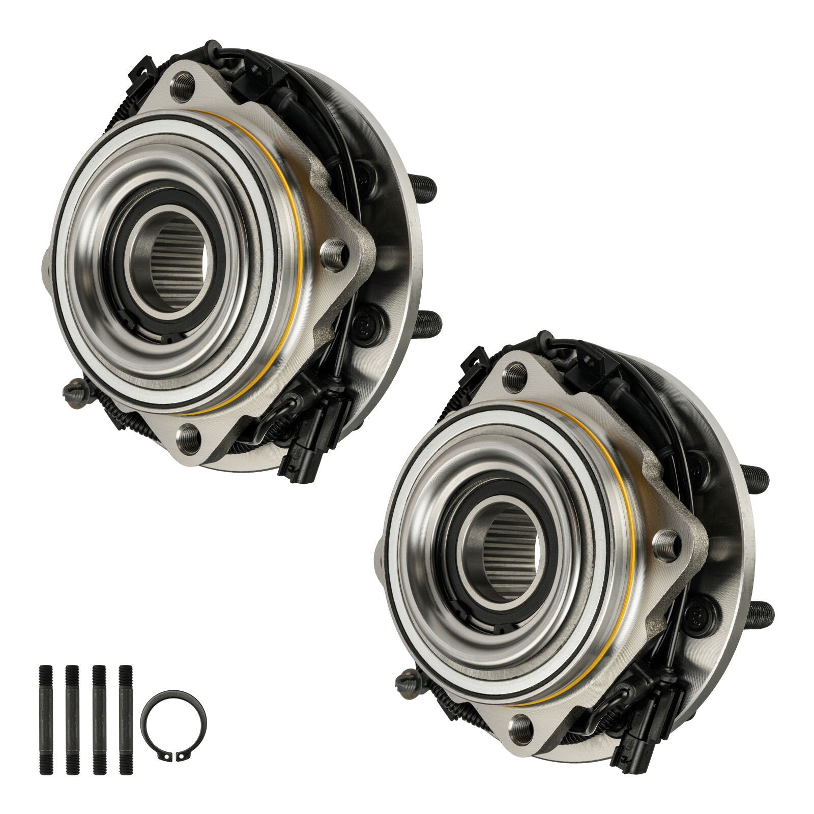 Pair Front Wheel Hub Bearings for 2011-2016 Ford F-250 F-350 Super Duty 4WD DRW