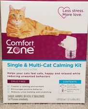Comfort Zone Single & Multi-Cat Calming Kit Drug Free Plug-In Defuser & Refill.