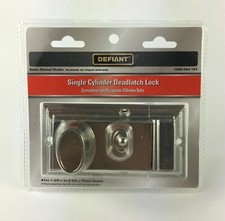 Defiant Single Cylinder Deadbolt Deadlock Nickel Entrance Door Lock 2 Keys