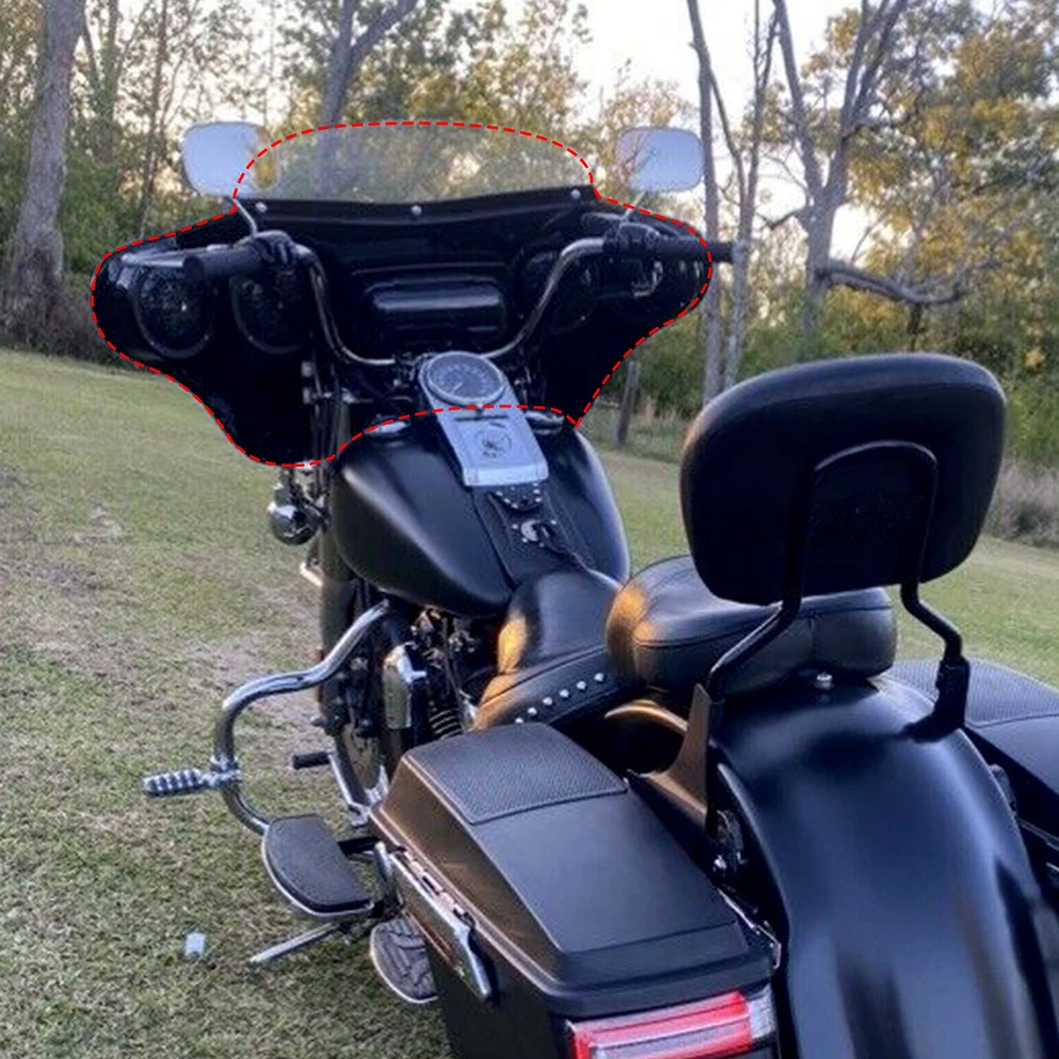 For Harley Davidson Heritage Fatboy Softail Deluxe Batwing Fairing 4 Speaker - Image 4 of 4