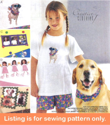 SEWING PATTERN Custom Photo Clothes Kids T-Shirt Tee Shirt Dog Personalized 2581