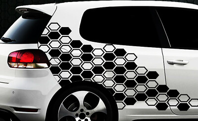 Hexagon Pixel Cyber XXL set car decal sticker tuning honeycomb pattern honeycomb xx