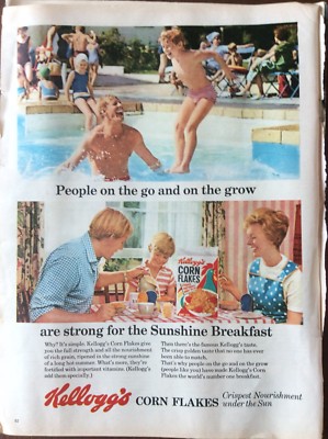 K1k Ephemera 1966 Faltreklame Kellogg s Corn Flakes People On The Grow