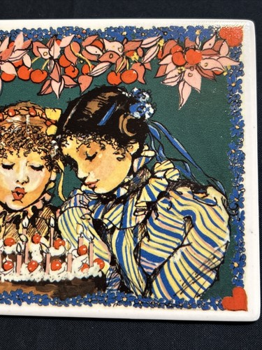 VINTAGE VILBO Villeroy & Boch PORCELAIN BIRTHDAY POSTCARD Bday Party W.- Germany - Picture 6 of 14