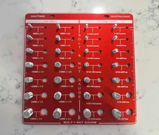 Nut and Bolt Thread Checker, Identifier, Gauge, Standard, Metric, 28 Sizes
