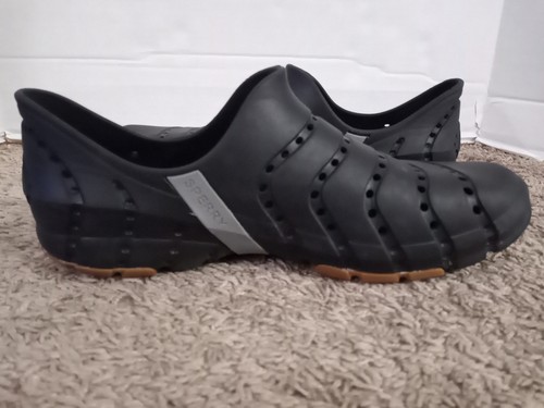 Sperry Water Strider Black Perf Rubber Slip On Shoe Mens Size 11 Women's Size 12 - Picture 10 of 12