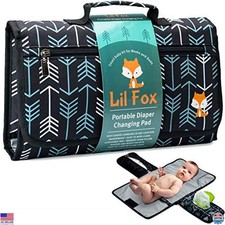 Lil Fox Portable Changing Pad - One-Hand Diaper Change Pad for Baby Bag, Unisex