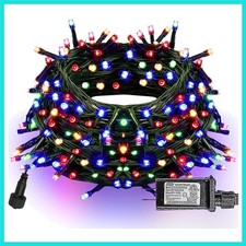 Christmas String Lights, 66FT 200 LED Connectable Green Wire 8 Modes String L...