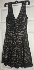 Joe & Elle Black Lace Overlay Sleeveless Fit and Flare Dress