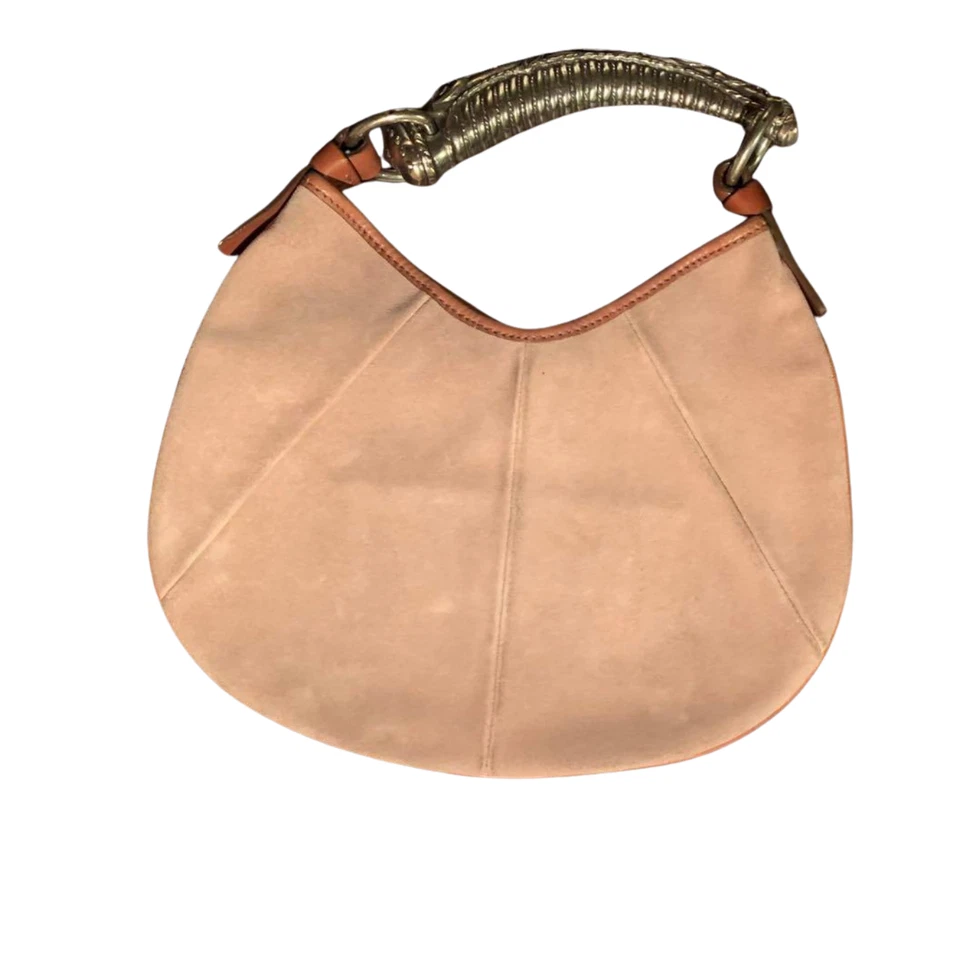 Bolso de Mano Yves Saint Laurent Mombasa Gamuza Cuero Metal Mango Rosa 414 NNBc85 Foto 2 de 4