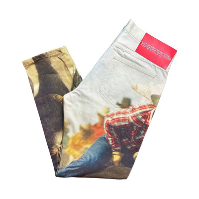 Calvin Klein EST. 1978 Straight Fit Rodeo Graphic Multicolor Denim Jeans Men