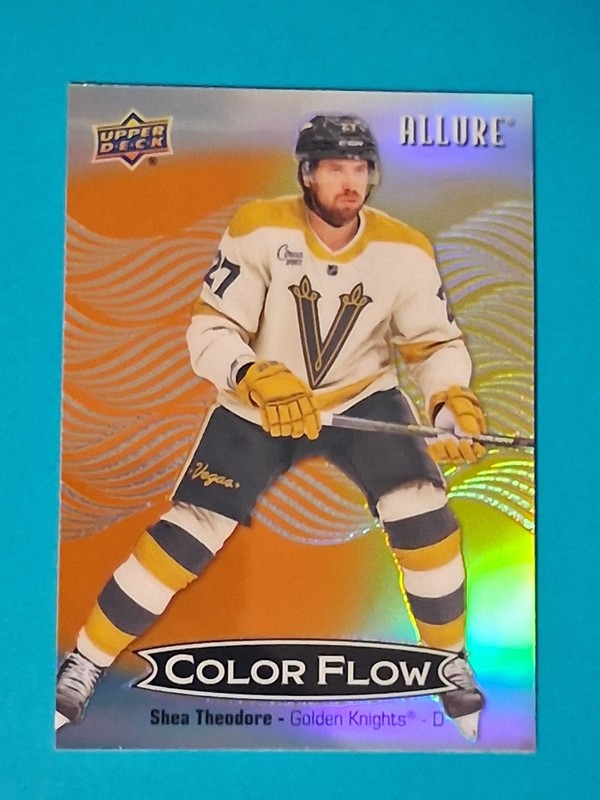 2024-25 Upper Deck Allure - Color Flow Shea Theodore #CFL-53 Orange Yellow