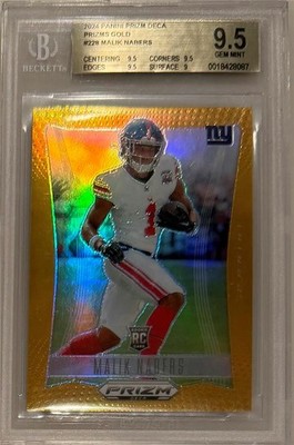 2024 Malik Nabers Panini Prizm Deca Gold Prizms RC- BGS 9.5 Mint... #1/10