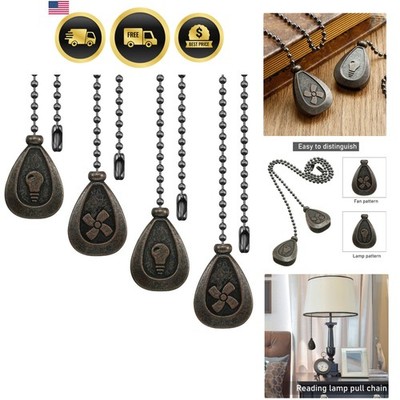 4 Pieces Ceiling Fan Pull Chain Extender Ornament 12 Inch Ceiling Pull Chain ...