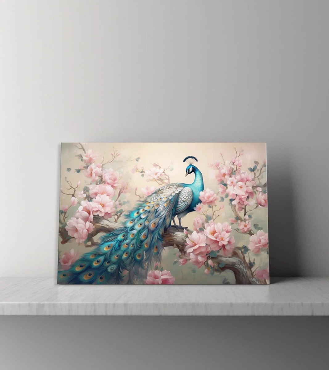 3 Impresiones Artísticas En Páginas De Libro Antiguo - Pavo Real - Decoración De Pared única