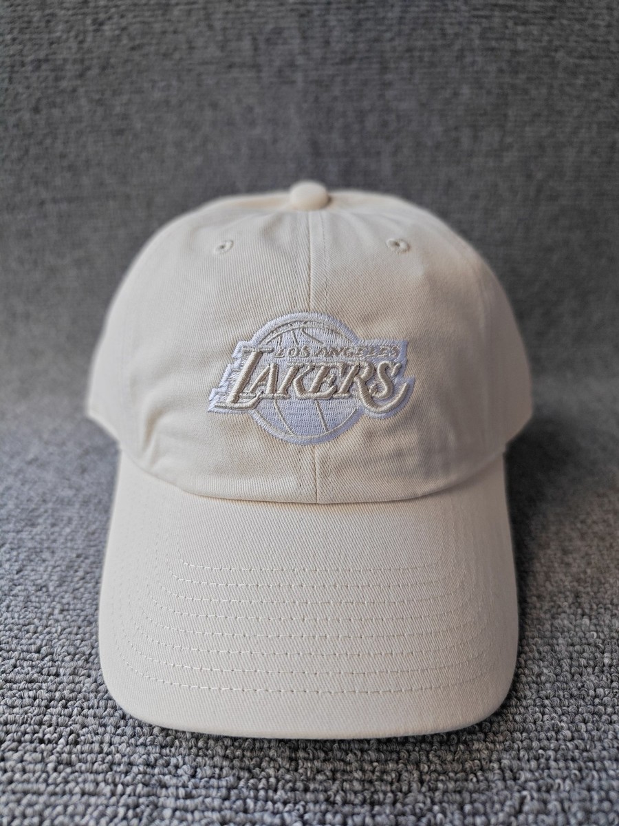 Mitchell & Ness Los Angeles Lakers Cream Adjustable Baseball Cap Hat