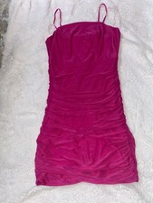 woman dress rushed cocktail dress fuchsia