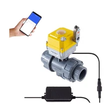 Smart electric valve 1 1/4 inch PVC joint ball valve Tuya APP smart wifi wate...
