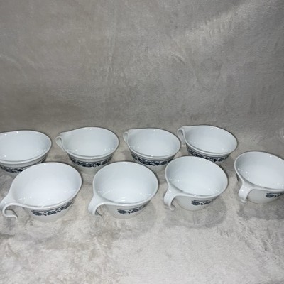 CORELLE Livingware OLD TOWN BLUE ONION HOOK Tea/Coffee Cup Set of 8 - Vintage