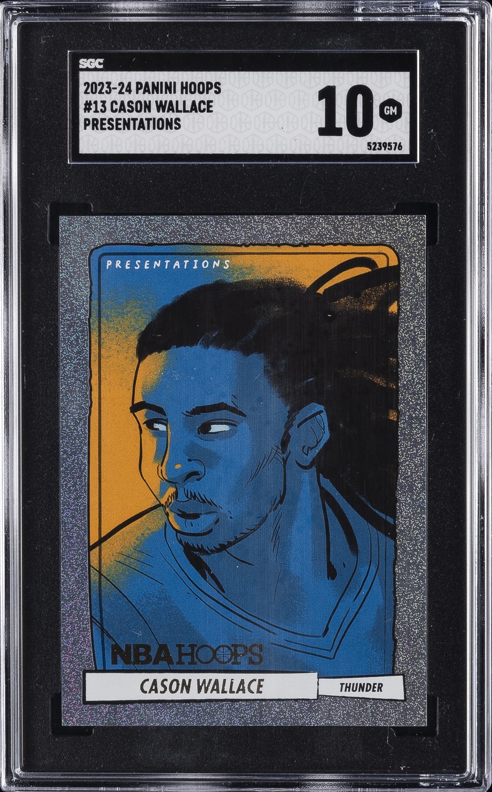 2023 PANINI NBA HOOPS PRESENTATIONS #13 CASON WALLACE SGC 10 GM