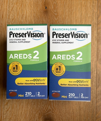 #ad Pack of 2 Preservision l 210 Count Eye Vitamin AREDS 2 Mini Soft gels EXP 04 28 $49.50